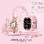 "A58 Smart Watch 5-in-1 for Men & Women, Luxury Quartz Watch with multiple features for health, fitness, and style."