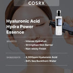 "COSRX Hyaluronic Acid Hydra Power Essence 100ml bottle with sleek design."