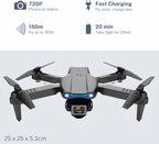 E99 Drone Camera – Foldable 720p WiFi Drone with 360° Flip, Altitude Hold, LED Lights, and Long Flight Time. Ideal for Beginners and Adults, Easy Control and Stable Flight.