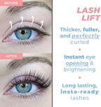 ICONSIGN ESSNS Eyelash Perming Kit with updated formula for salon and home use, full kit displayed.