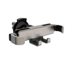 Italian Gravity Car Phone Holder in black, showcasing its stable and non-slip design for all smartphones. Black Italian Gravity Car Phone Holder installed on a car air vent, providing easy access to your device.
