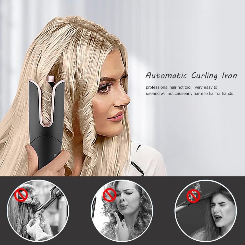 Lescolton Automatic Curling Iron in black, designed for effortless large curls.