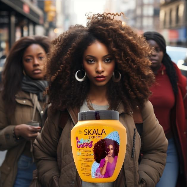 SKALA Expert More Curly 2-in-1 Hair Treatment with Argan, Coconut & Patauá Oil, 1kg jar. SKALA Expert 2-in-1 product for use as a hair mask or conditioner, enriched with natural oils.